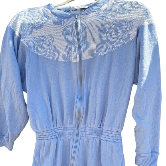 Liz Thomas Vintage 1980s Chic Blue Lace Detail Jumpsuit - Picture 5 of 8